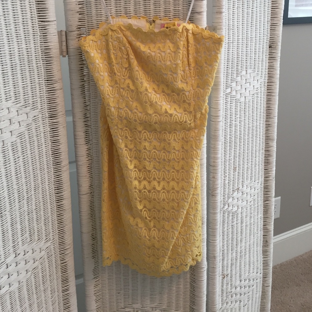 Lilly Pulitzer Yellow Strapless Dress